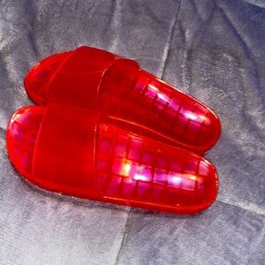 FOREVER 21 pink jelly slides